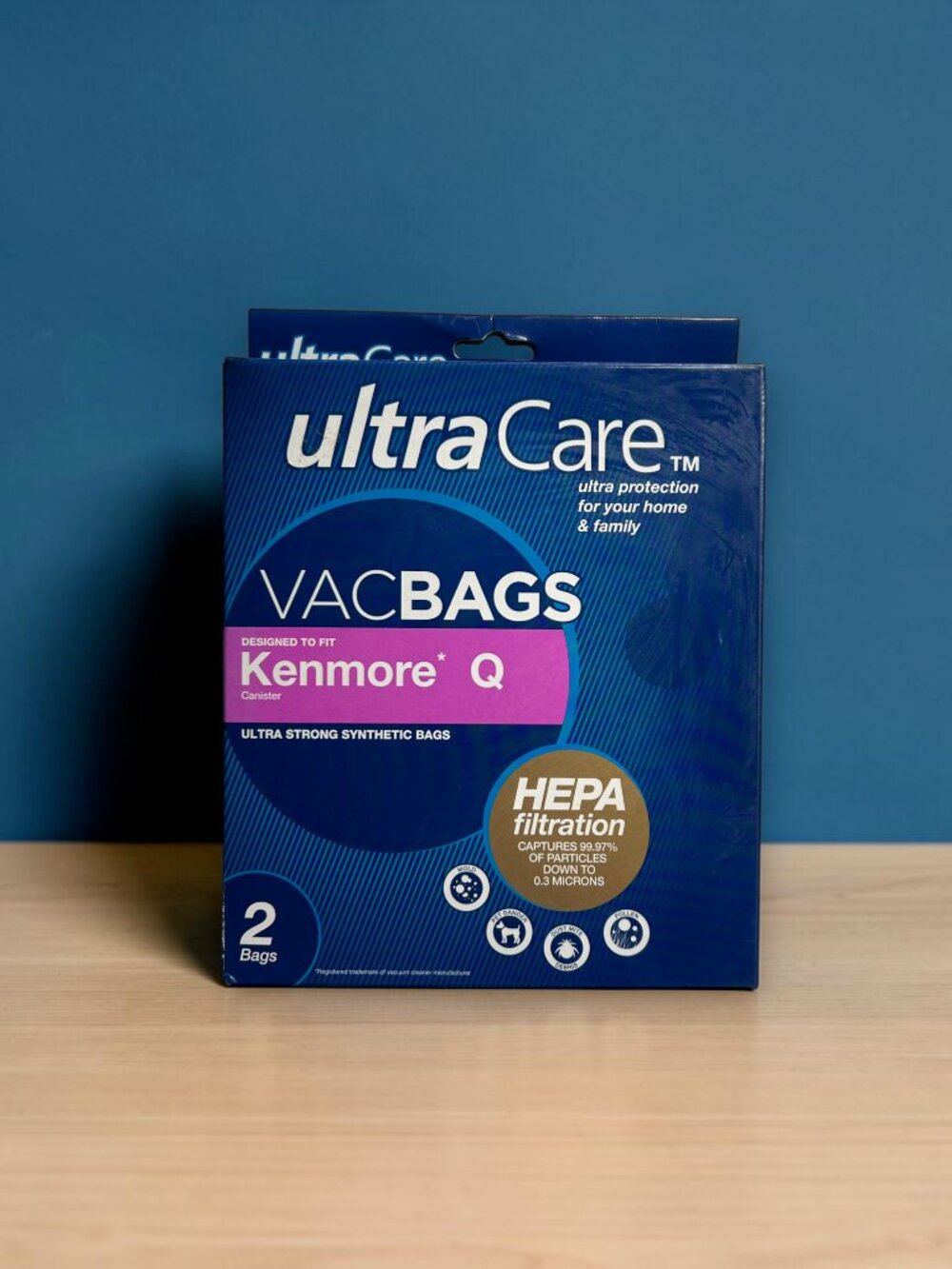 Ultra Care Vacuum Bags Kenmore Q Canister 2 pack HEPA Filtration Synthetic Home